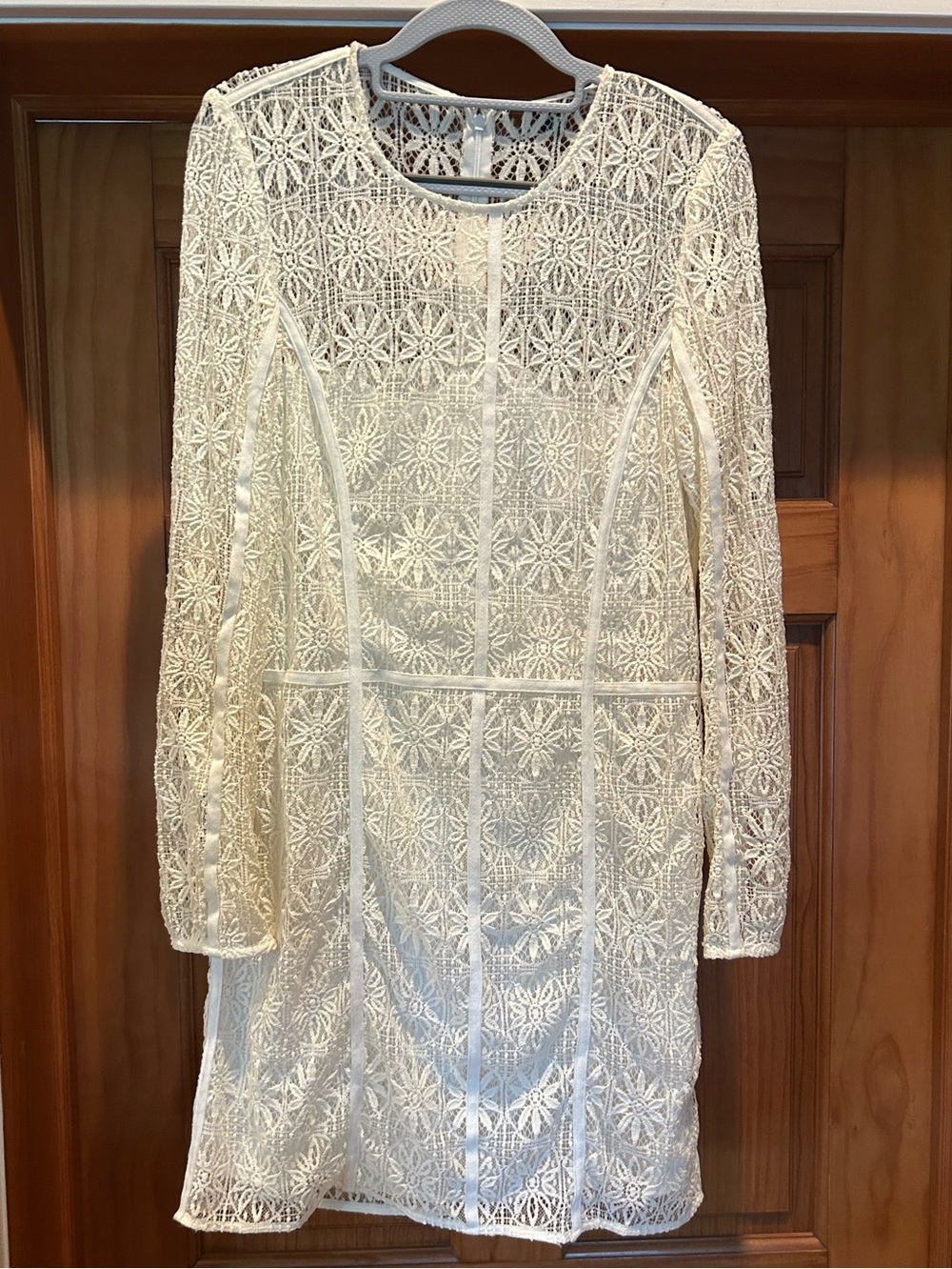 NEW Rachel Zoe Andrea Shea Ivory Lace Long-Sleeve Dress size 8